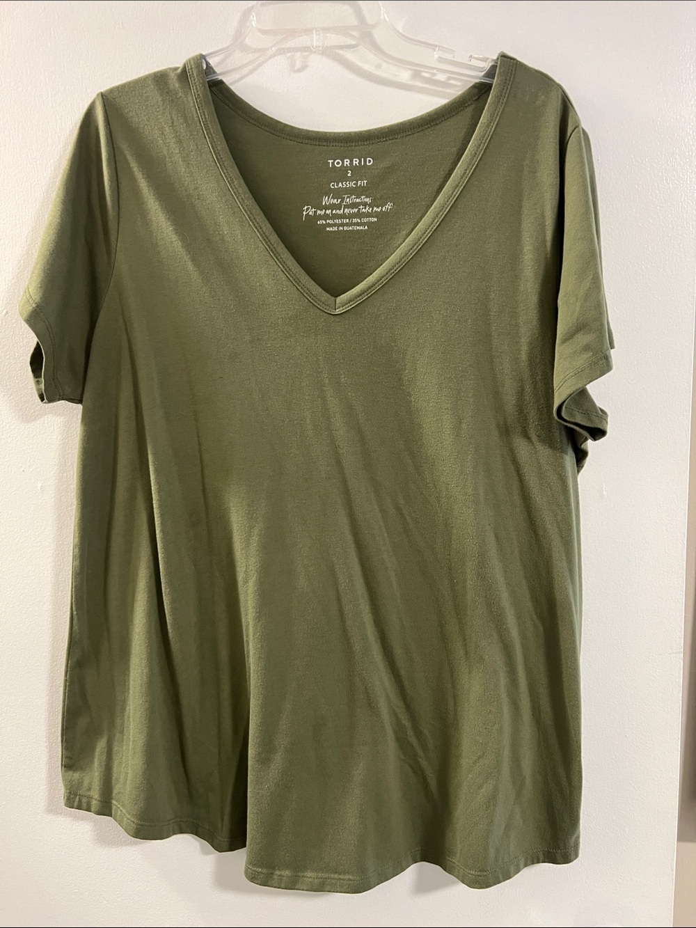 torrid Olive Green V-Neck Short Sleeve Tee